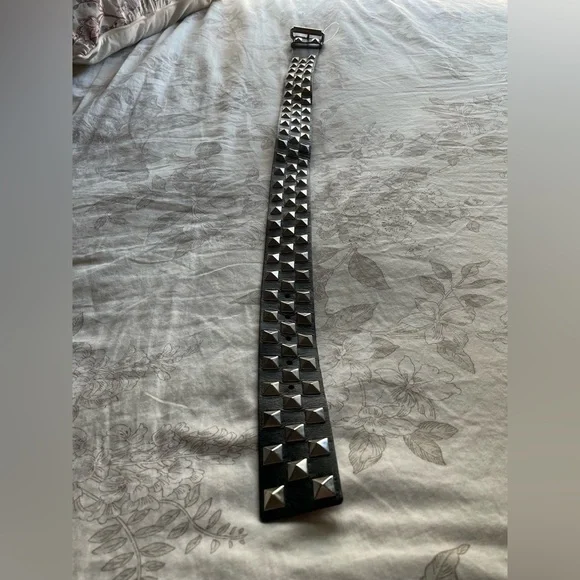 Streets Ahead Black and Silver Studded Belt - Picture 2 of 8